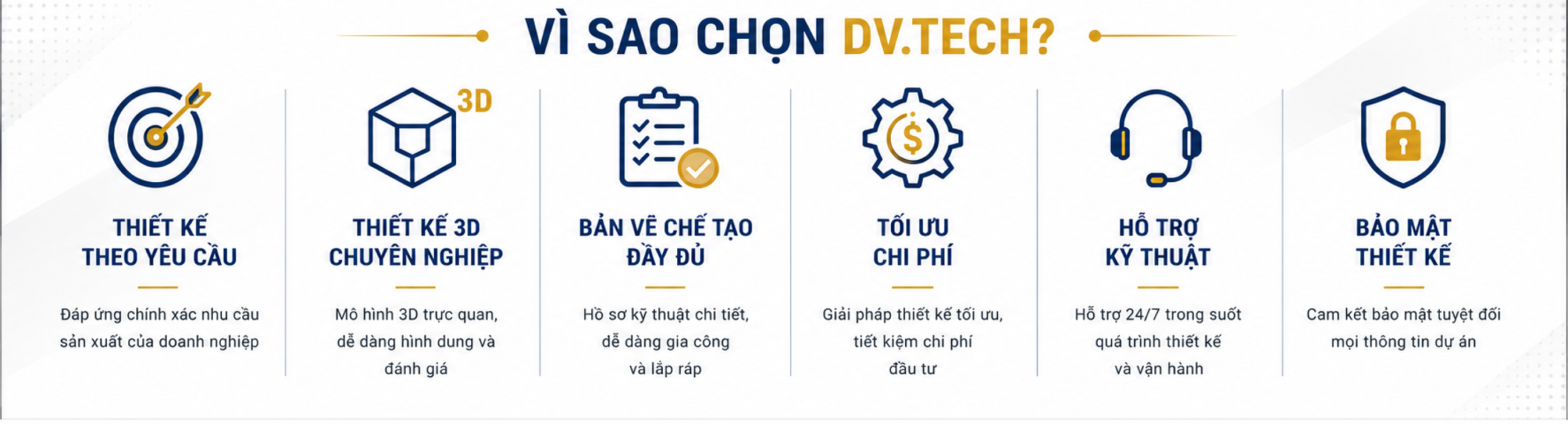 Vì sao chọn DV.TECH? Đơn vị thiết kế máy tự động, thiết kế cơ khí 3D và chế tạo máy theo yêu cầu với giải pháp tối ưu cho doanh nghiệp.