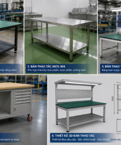 Gia công bàn thao tác nhà xưởng - DV.TECH